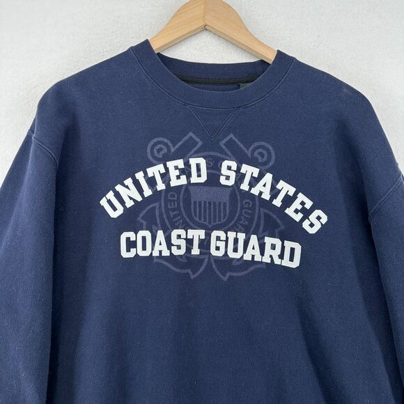 US COAST GUARD Sweatshirt Adult M USCG Marine Fleece Crewneck Pullover Blue - Picture 1 of 13